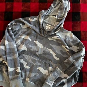 Victoria Secret PINK grey camo hoodie. Size XL